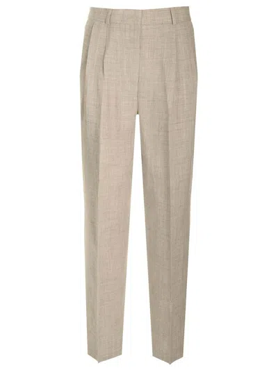 Totême Double-pleated Tailored Trousers In Grey