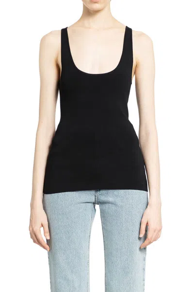 Totême Rib Knit Cotton Tank Top In Black