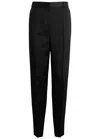 Totême Black Double-pleated Trousers In Black