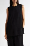 Totême Toteme Textured Stripe Sleeveless Top In Black