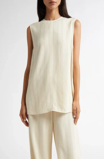 Totême Toteme Textured Stripe Sleeveless Top In Ecru