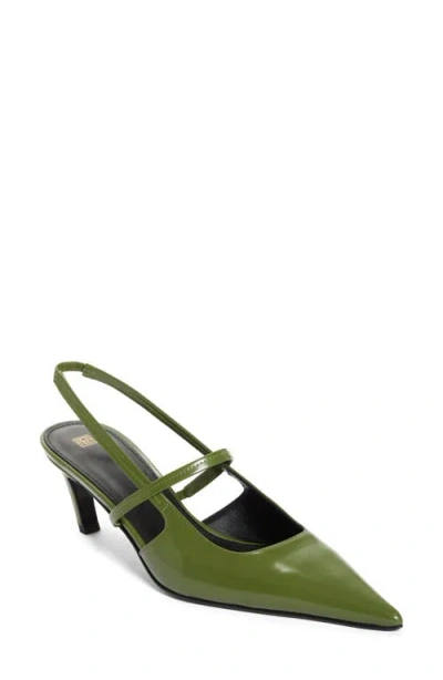 Totême Toteme The Sharp Kitten Heel Slingback Pump In Laurel