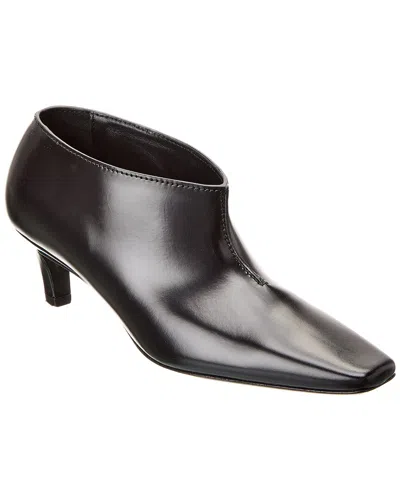 Totême Toteme The Wide Leather Bootie In Black