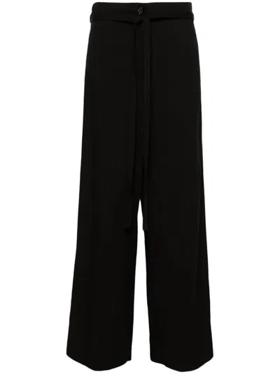 Totême Tie-waist Fluid Trousers In Black