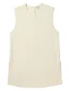 Totême Round Neckline Sleeveless Top With Side Slits In Beige
