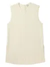 Totême Round Neckline Sleeveless Top With Side Slits In Beige