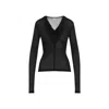 Totême Draped V-neck Top Extra-long Sleeves In Black