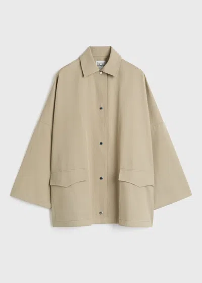 Totême Cotton Twill Overshirt Jacket Fawn