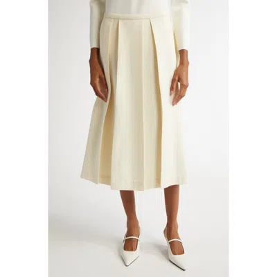 Totême White Skirt With Cannon Pleats