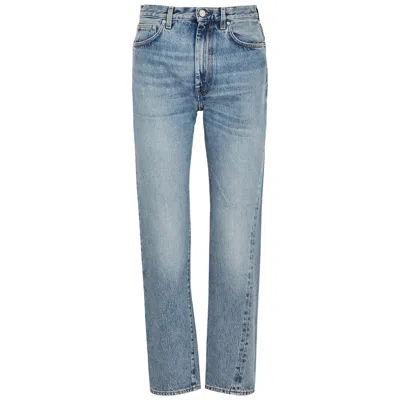 Totême Twisted Seam Blue Straight-leg Jeans In Denim