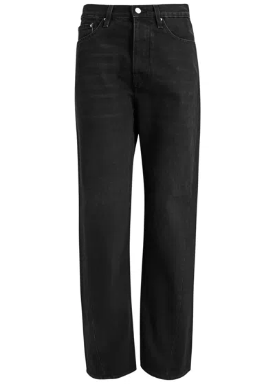 Totême Toteme Twisted Seam Straight-leg Full Length Jeans In Black