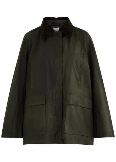 Totême Toteme Waxed Cotton Jacket In Green Dark