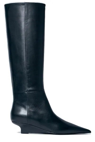 Totême Sharp Knee-high Leather Boots In Black