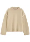 Totême Toteme Whipstitched Wool-blend Jumper In Cream