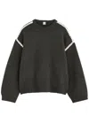 Totême Toteme Sweater With Contrast Embroideries In Grey
