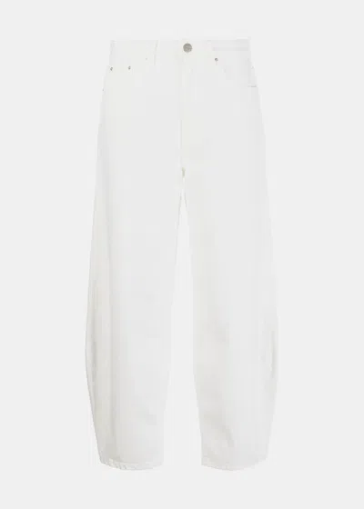 Totême Toteme White Barrel-leg Jeans In Off-white