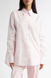 Totême Toteme Wide Sleeve Cotton Poplin Button-up Shirt In Blossom