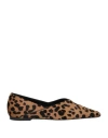 Totême Toteme Woman Ballet Flats Camel Size 8 Leather In Beige