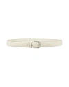 Totême Slim Grained-leather Trouser Belt Milk In White