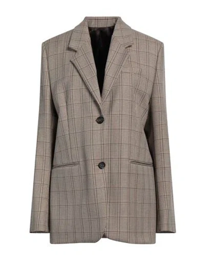 Totême Toteme Woman Blazer Beige Size 10 Wool In Gray
