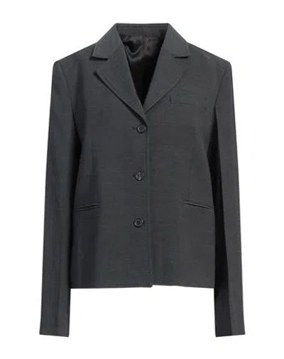 Totême Toteme Woman Blazer Lead Size 8 Viscose, Wool, Elastane In Grey