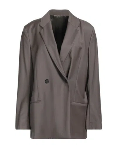Totême Toteme Woman Blazer Taupe Size 4 Wool In Grey