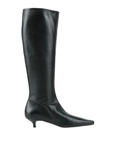 Totême + Net Sustain The Slim Crinkled Patent-leather Knee Boots In Black