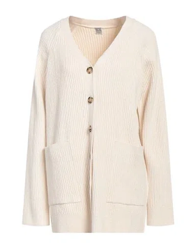TOTÊME TOTEME WOMAN CARDIGAN CREAM SIZE M COTTON, RECYCLED POLYAMIDE