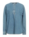 TOTÊME TOTEME WOMAN DENIM SHIRT BLUE SIZE 6 ORGANIC COTTON