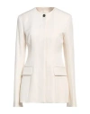 Totême Toteme Woman Jacket Cream Size 4 Viscose, Polyamide