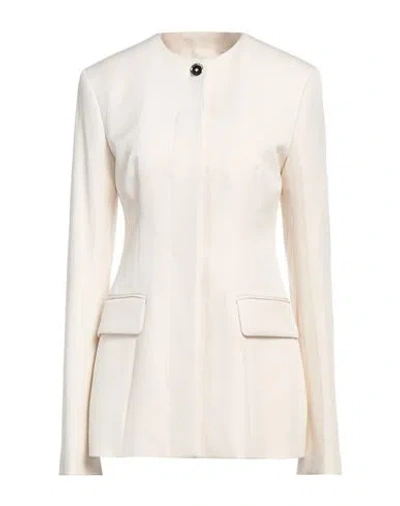 Totême Toteme Woman Jacket Cream Size 4 Viscose, Polyamide