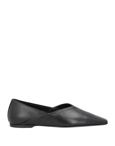 TOTÊME TOTEME WOMAN LOAFERS BLACK SIZE 7 LEATHER