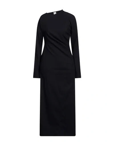 Totême Toteme Woman Midi Dress Midnight Blue Size 4 Wool, Polyester, Viscose, Elastane