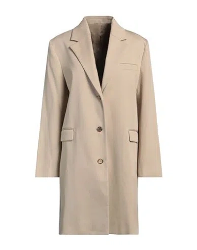 Totême Toteme Woman Overcoat & Trench Coat Beige Size 8 Cotton