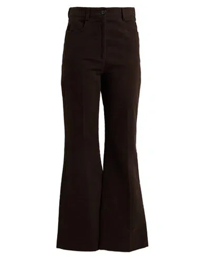 Totême Toteme Woman Pants Dark Brown Size 4 Cotton, Recycled Cotton