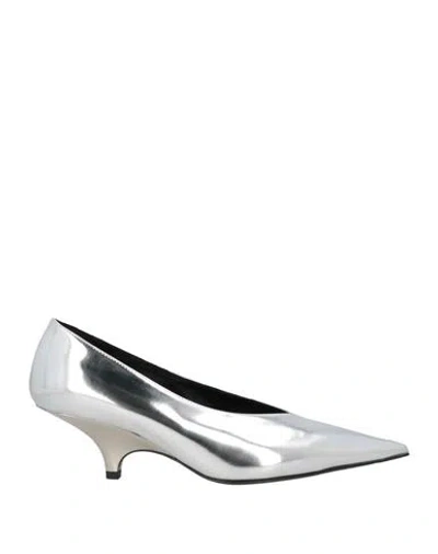 TOTÊME TOTEME WOMAN PUMPS SILVER SIZE 8 LEATHER