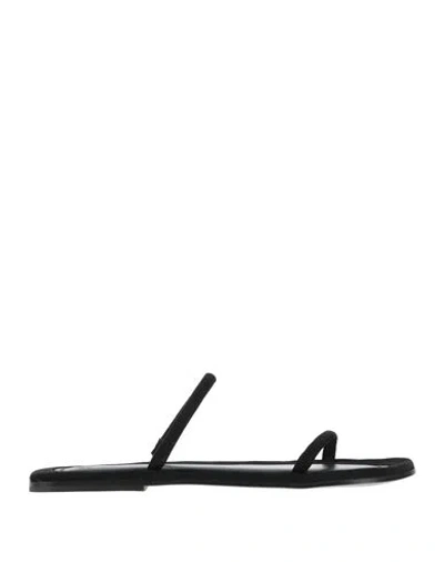 TOTÊME TOTEME WOMAN SANDALS BLACK SIZE 6 LEATHER