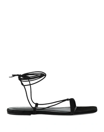 TOTÊME TOTEME WOMAN SANDALS BLACK SIZE 7 LEATHER