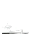 Totême The Croco Lace-up Leather Sandals In White