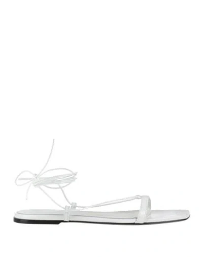 TOTÊME TOTEME WOMAN SANDALS WHITE SIZE 6 LEATHER