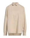 Totême Toteme Woman Shirt Beige Size 8 Recycled Cotton, Polyester, Recycled Polyester In Beige