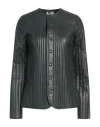 Totême Toteme Woman Shirt Dark Green Size 2 Lambskin In Green