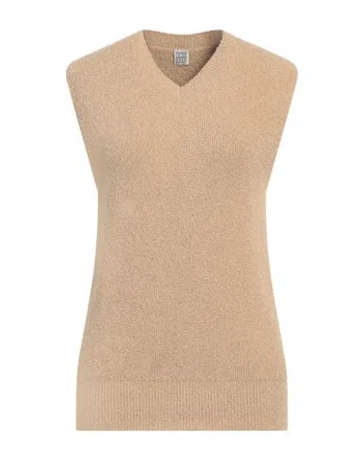 TOTÊME TOTEME WOMAN SWEATER BEIGE SIZE M COTTON, POLYAMIDE