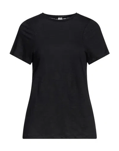 Totême Toteme Woman T-shirt Black Size Xxs Linen