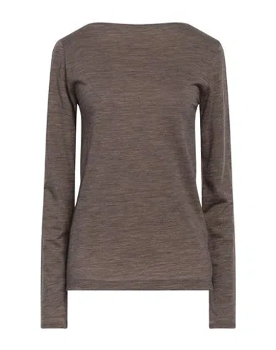 Totême Toteme Woman T-shirt Khaki Size L Merino Wool In Beige