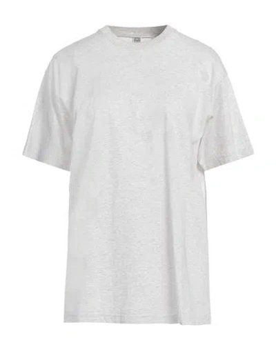 Totême Toteme Woman T-shirt Light Grey Size M Organic Cotton
