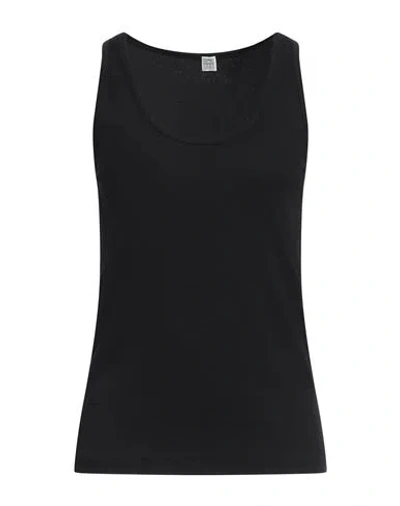 Totême Black Crewneck Tank Top In 001 Black