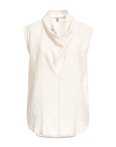 Totême Toteme Woman Top Beige Size 6 Viscose, Polyester In White