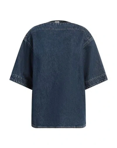 Totême Toteme Woman Top Blue Size 4 Organic Cotton