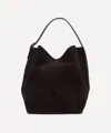 Totême Toteme Women's Belted Suede Tote Bag In Brown